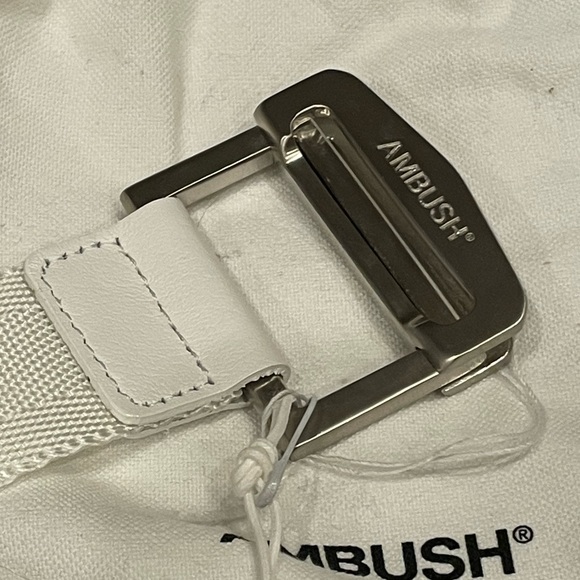 Ambush White Leather Fabric Belt main image 7